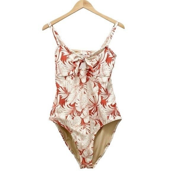 NWT Old Navy Tie-Front One-Piece Swimsuit Pineapple Hibiscus Print Plus Size 2X - Picture 6 of 16